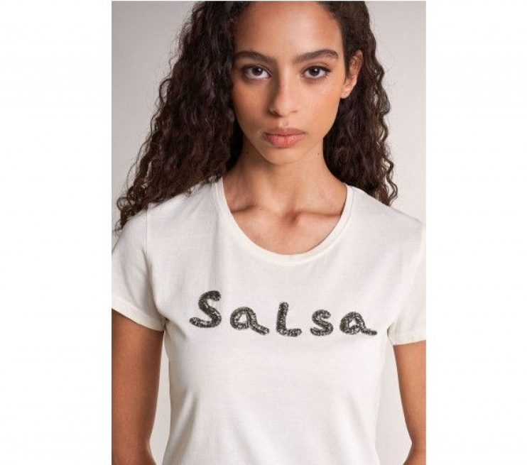 Camiseta Roja Branding Con Cuentas Salsa Jeans - Foto 3/3