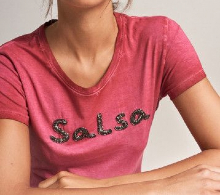 Camiseta Roja Branding Con Cuentas Salsa Jeans - Foto 2/3